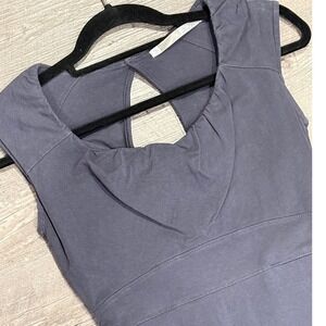 Athleta Sleeveless Keyhole Back Midi Dress Gray Casual Athleisure Women's XS